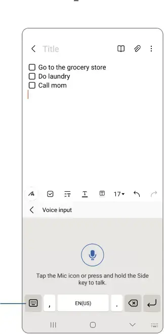 Use Samsung voice input