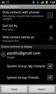 Changing which contacts are displayed