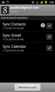 Change an account’s sync settings