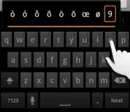 2Touch the keys on the keyboard to enter text.