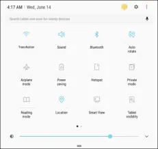 Notification Panel Quick Settings