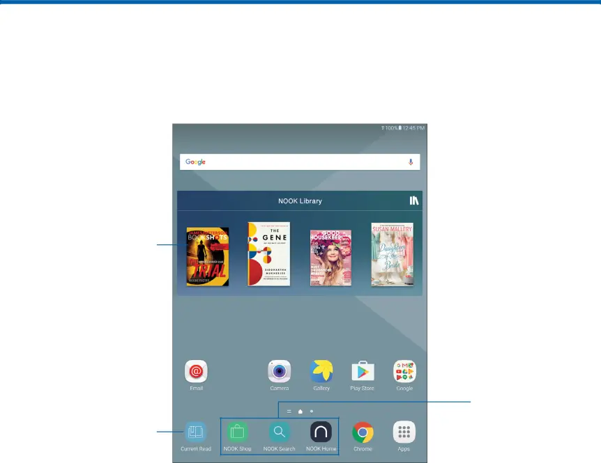 NOOK Features on the Home Screen 