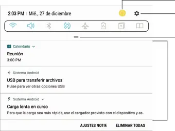 Panel de notificaciones