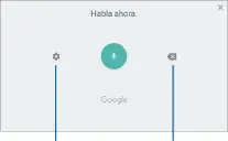 Uso del dictado por voz de Google.