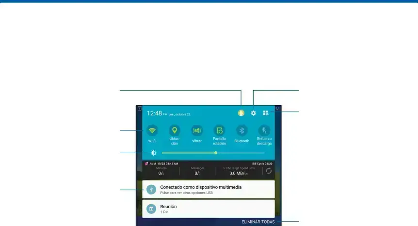 Panel de notificaciones