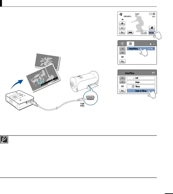 To set the date/time imprint for Pictbridge printers