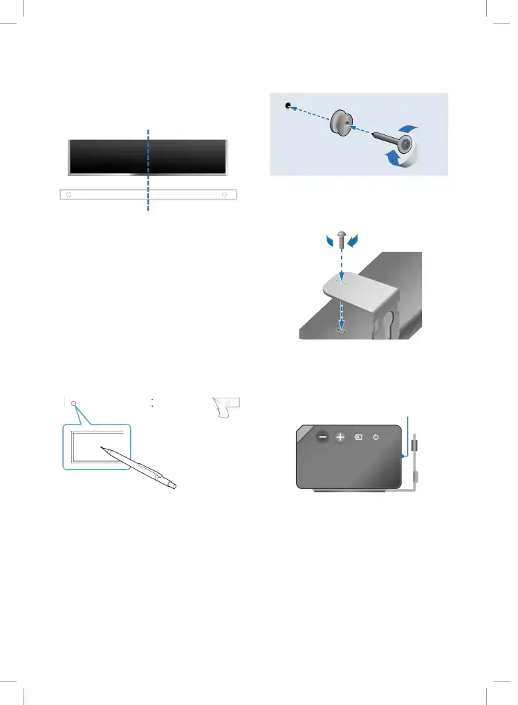 Push a screw (not supplied) through each 