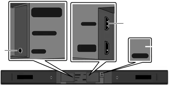 Panel inferior de la Soundbar