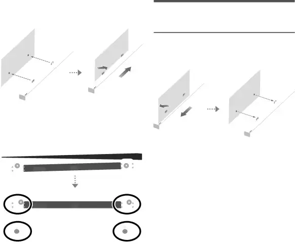 Slightly tilt the Soundbar to insert both 