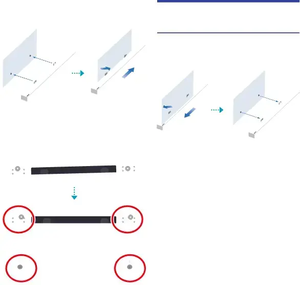 Slightly tilt the Soundbar to insert both 