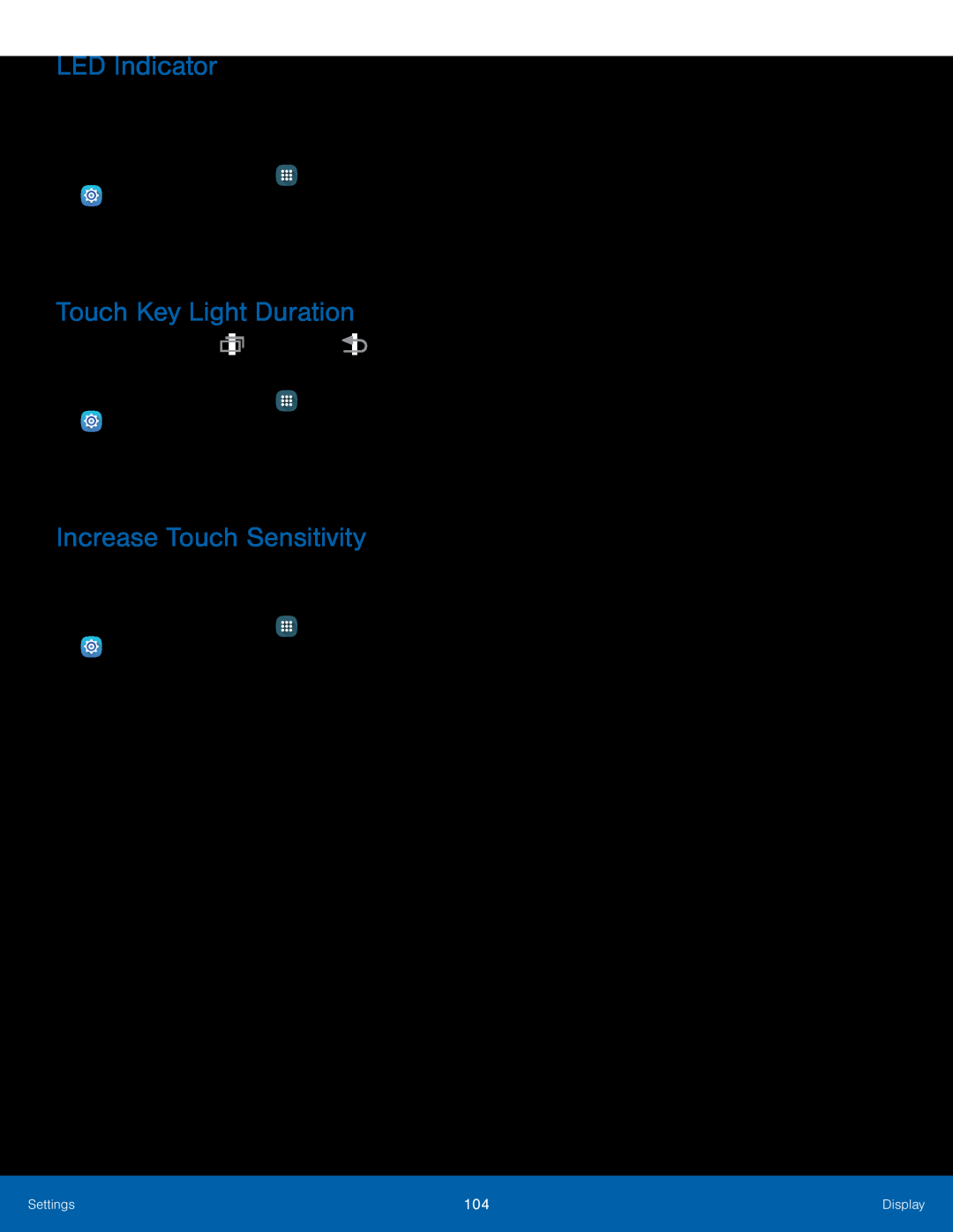 LED Indicator Touch Key Light Duration