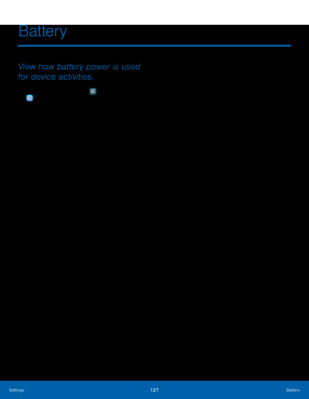 View how battery power is used for device activities Battery