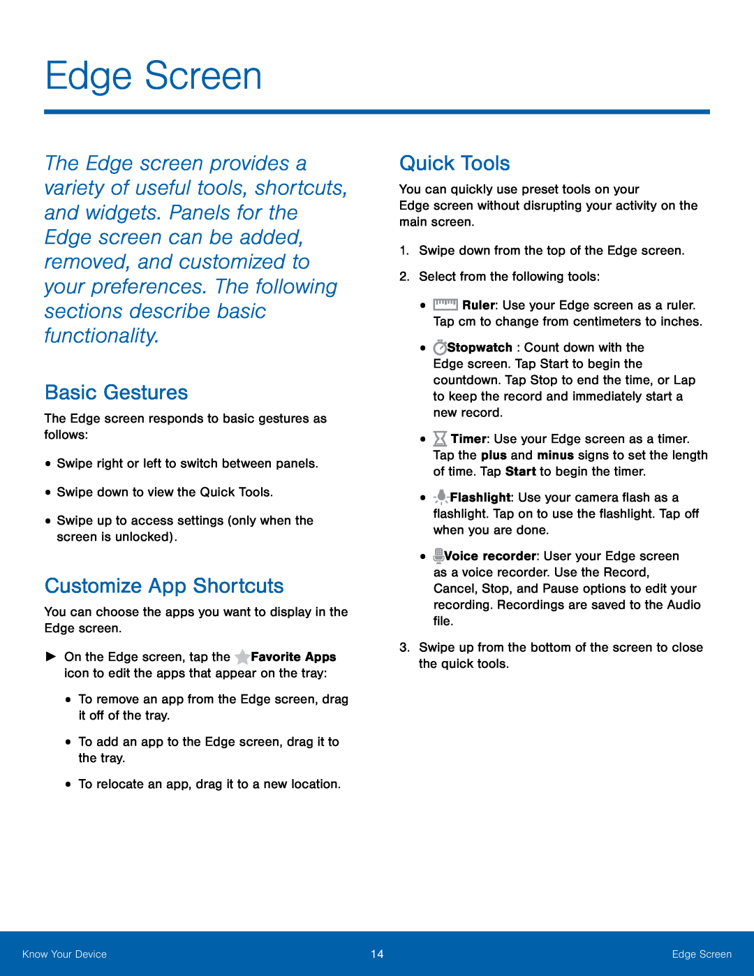 Basic Gestures Customize App Shortcuts