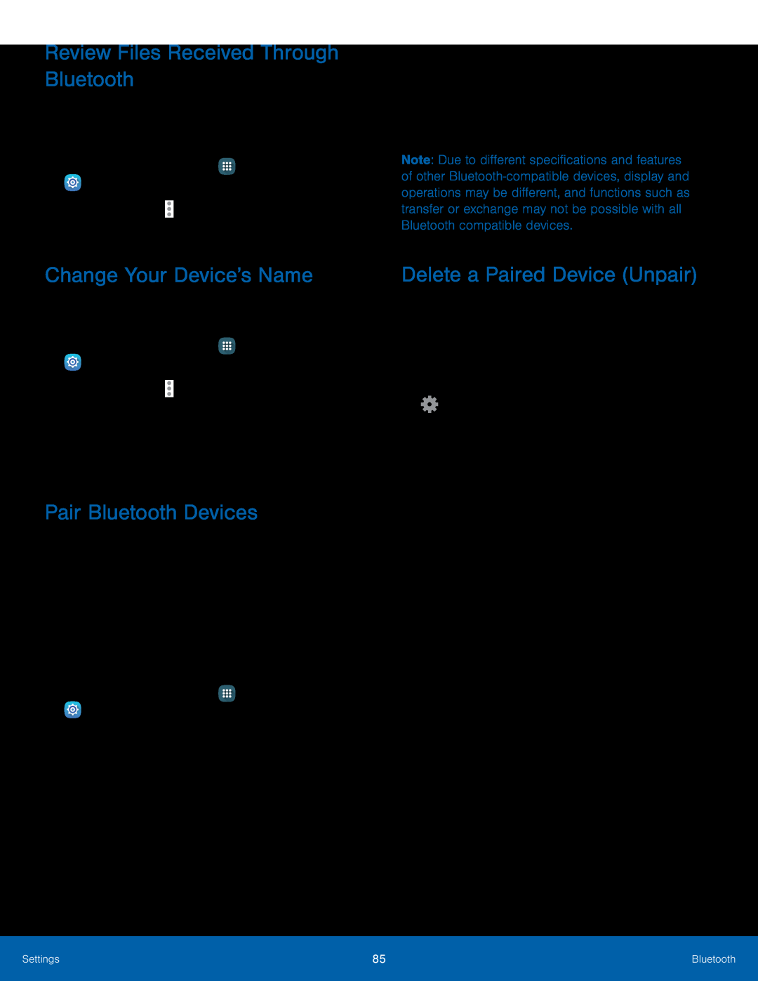 Review Files Received Through Bluetooth Change Your Device’s Name