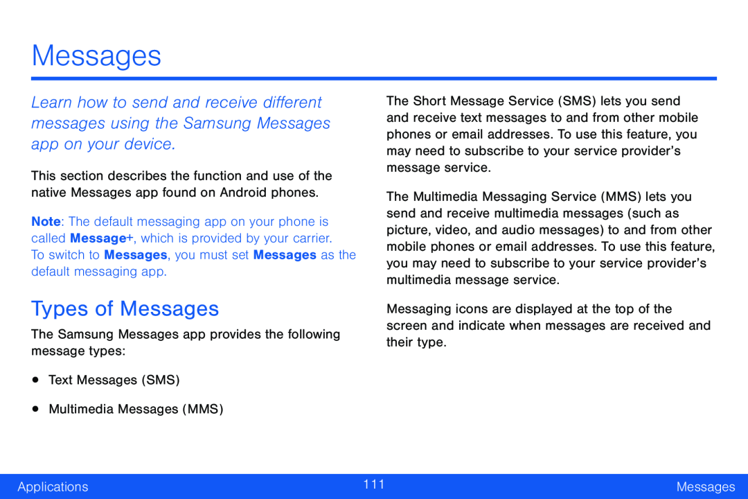 Types of Messages Galaxy Note Edge Verizon