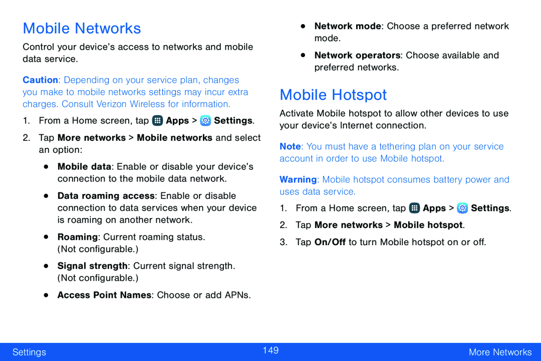 Mobile Networks Galaxy Note Edge Verizon