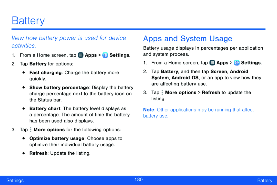 Apps and System Usage Galaxy Note Edge Verizon