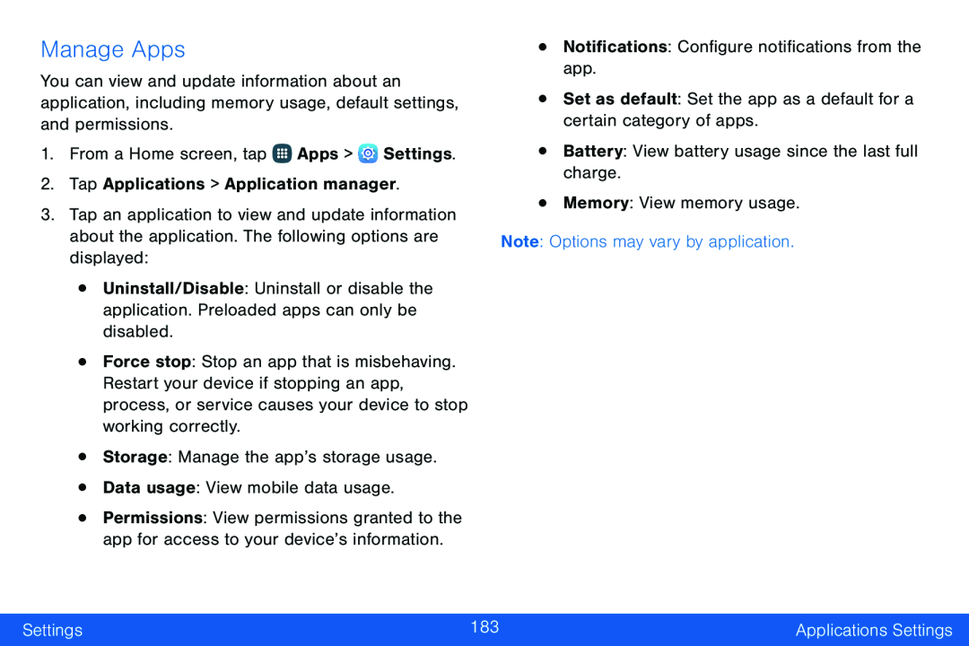 Manage Apps Galaxy Note Edge Verizon