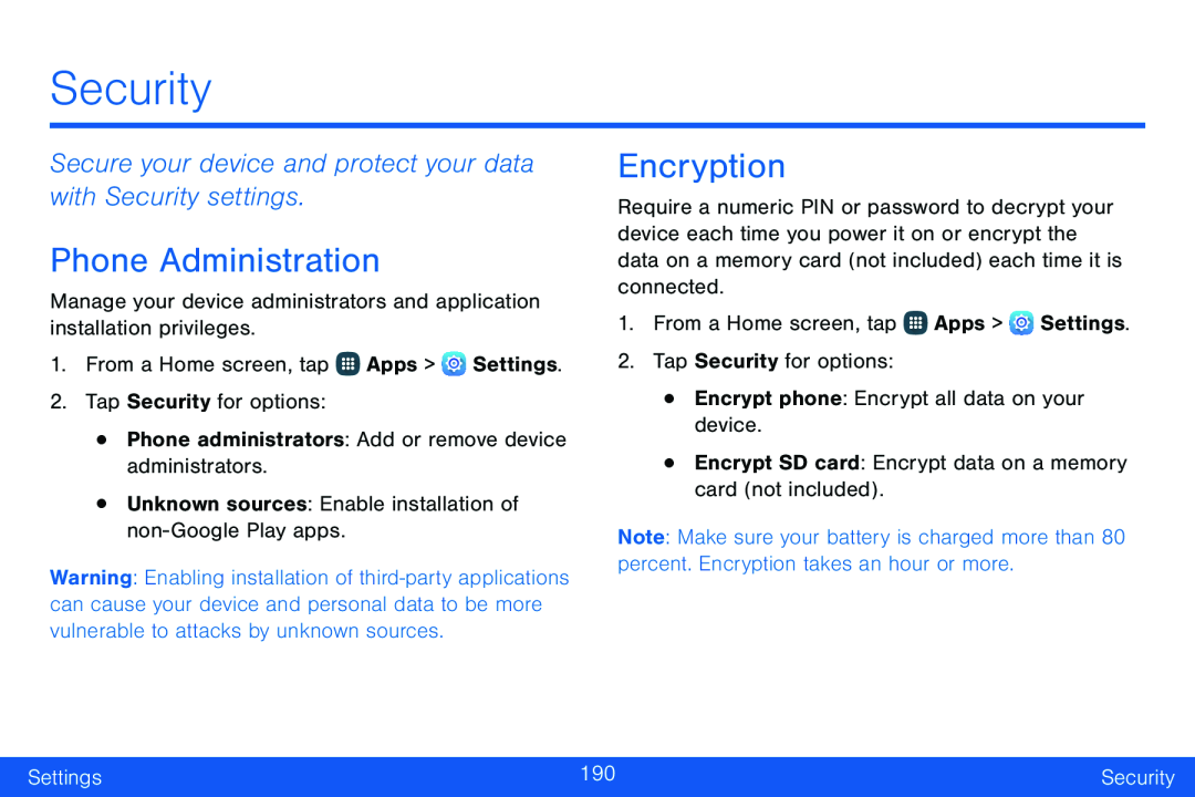 Secure your device and protect your data with Security settings Galaxy Note Edge Verizon