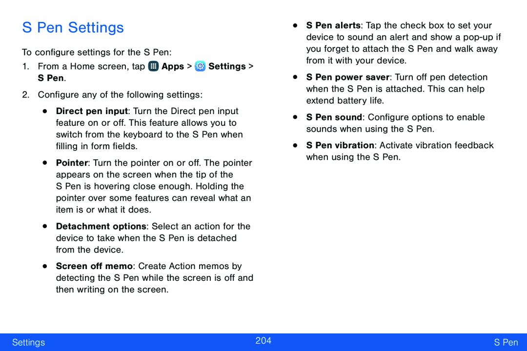 S Pen Settings Galaxy Note Edge Verizon