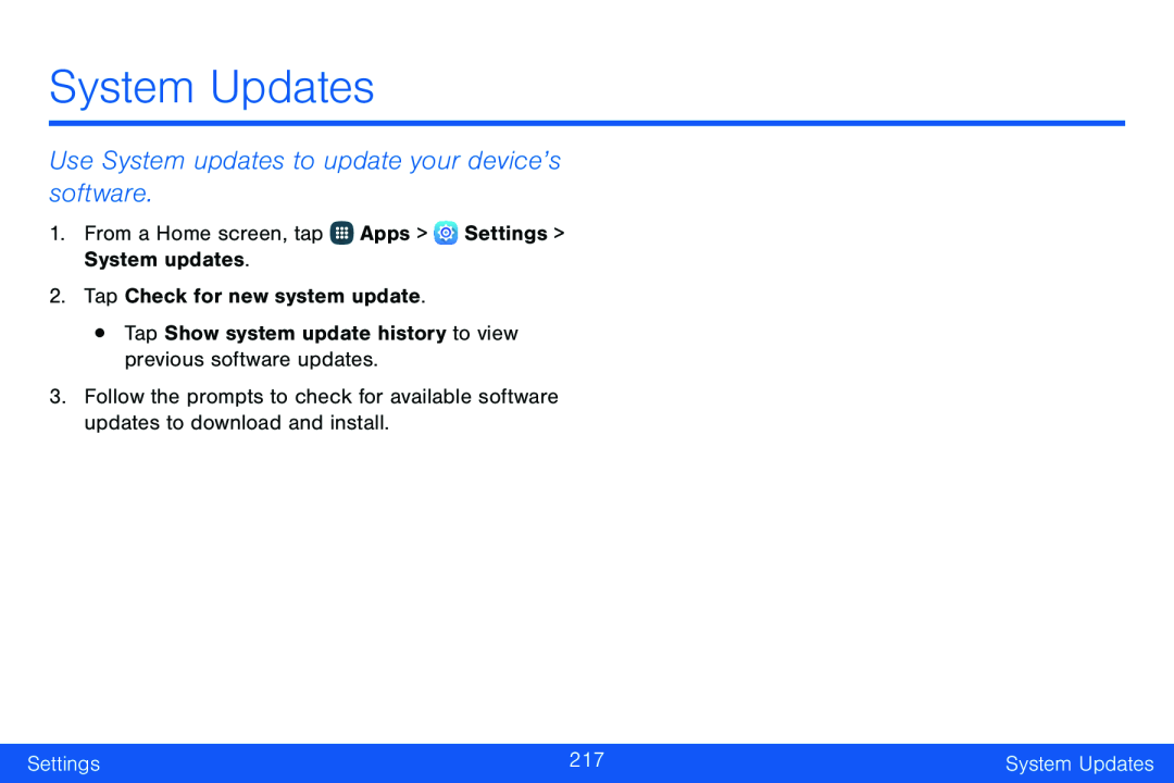 Use System updates to update your device’s software System Updates