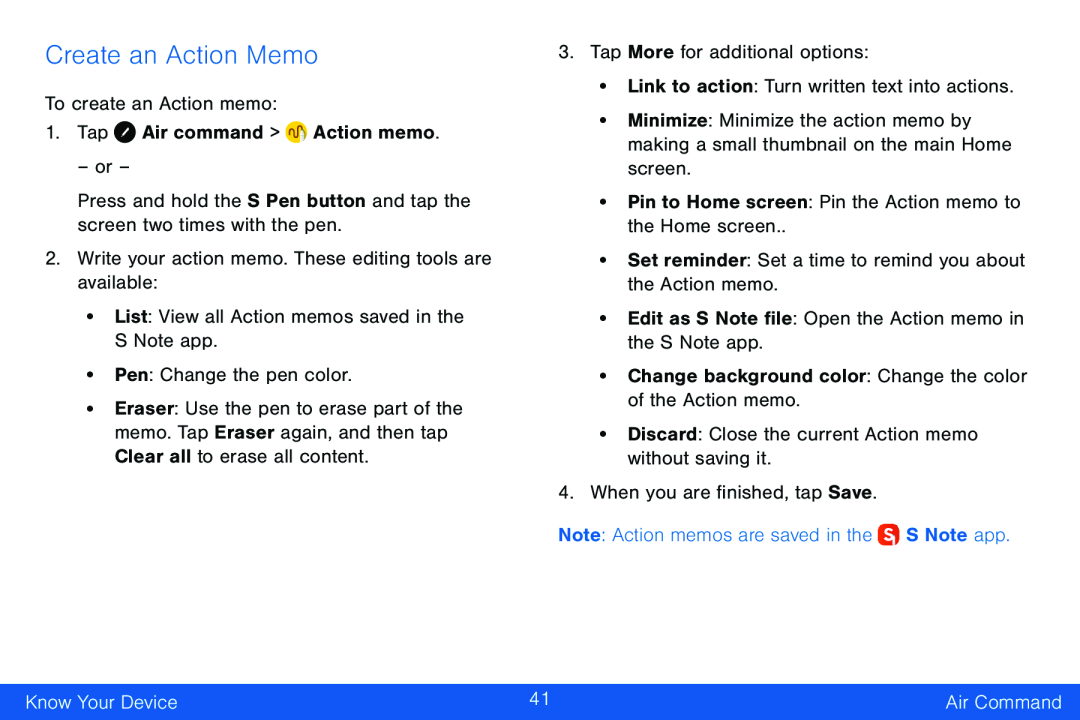 Create an Action Memo Galaxy Note Edge Verizon