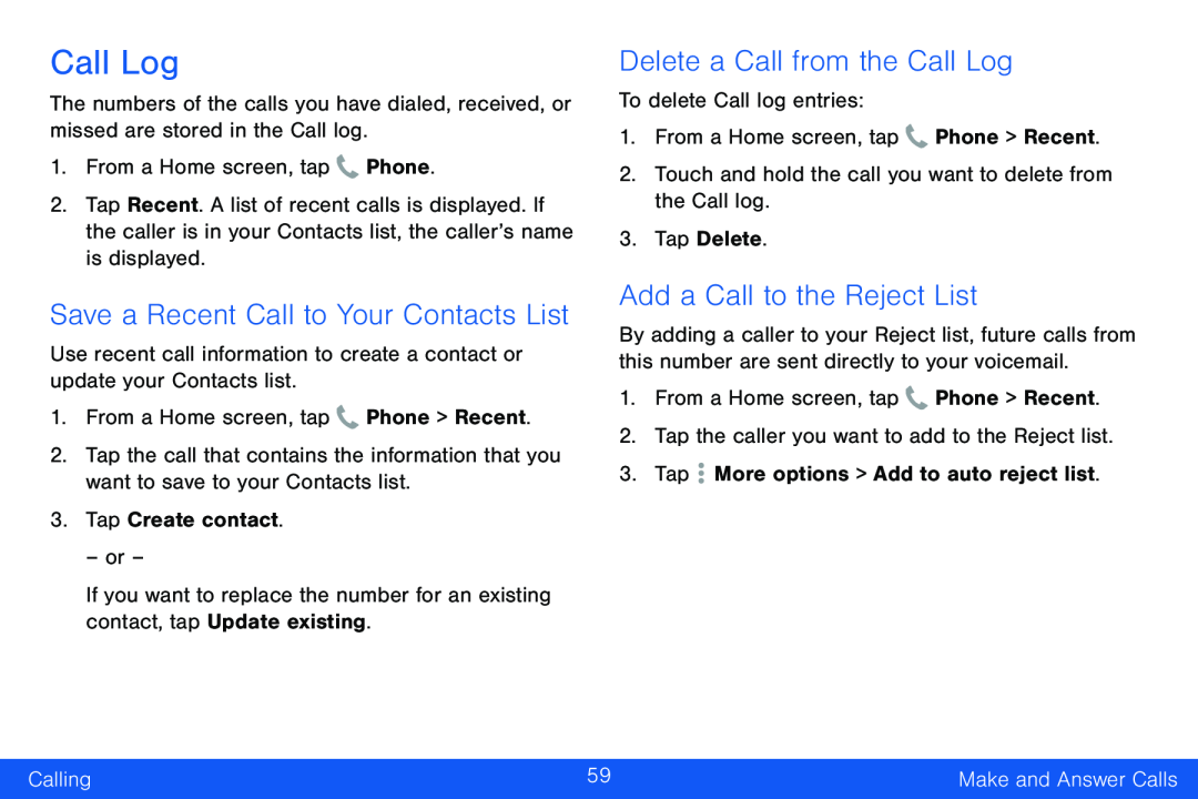 Delete a Call from the Call Log Galaxy Note Edge Verizon