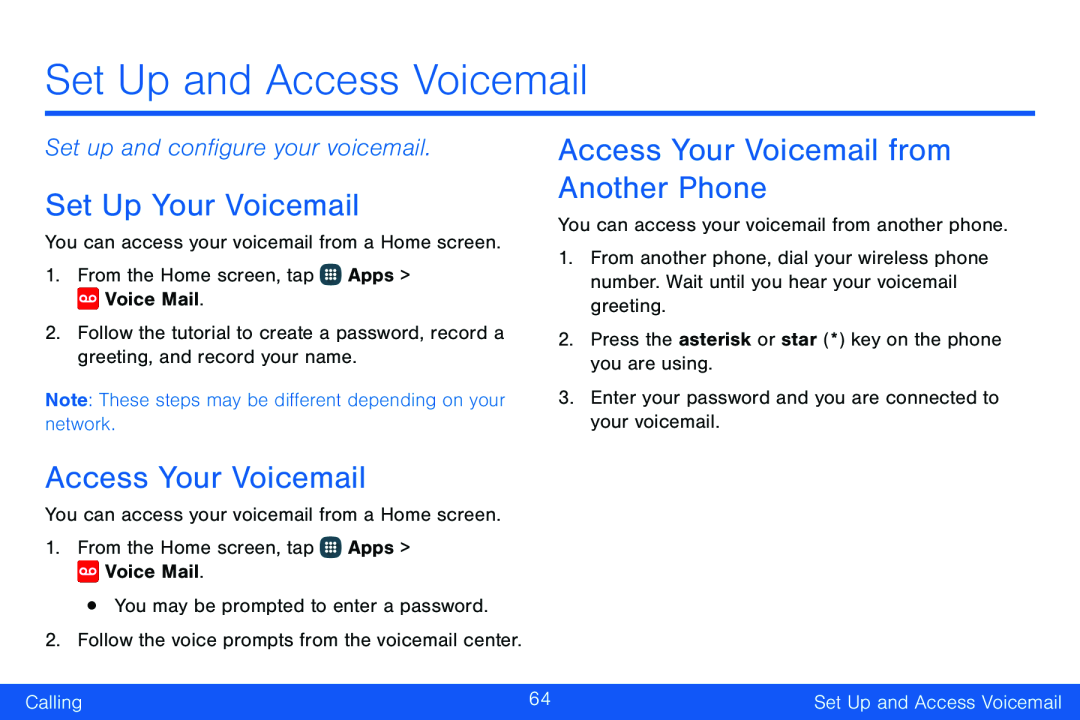 Set up and configure your voicemail Galaxy Note Edge Verizon