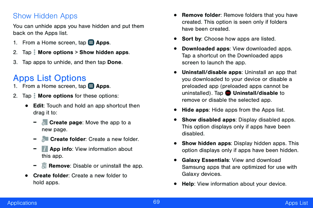 Apps List Options Galaxy Note Edge Verizon