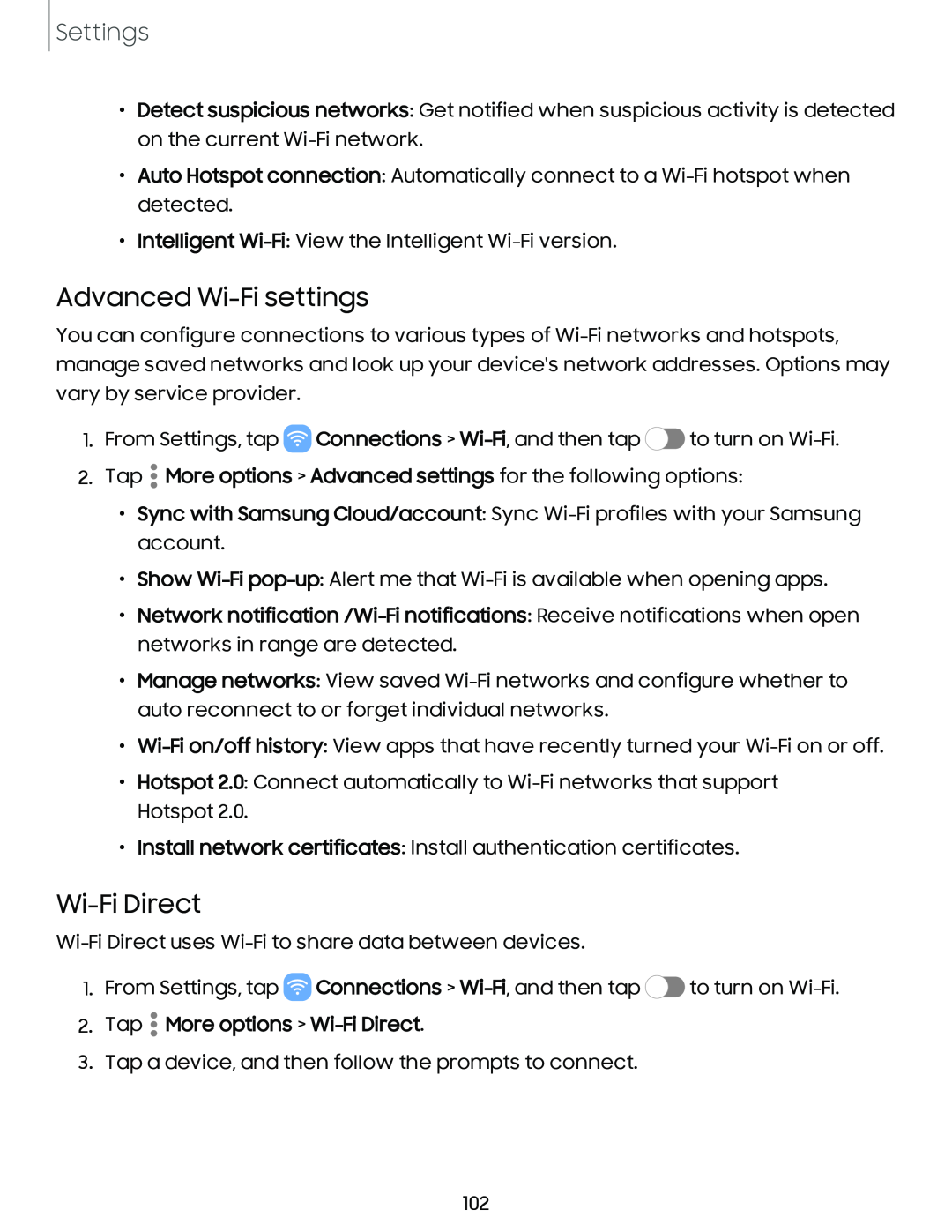 Advanced Wi-Fisettings Galaxy A54 5G Verizon