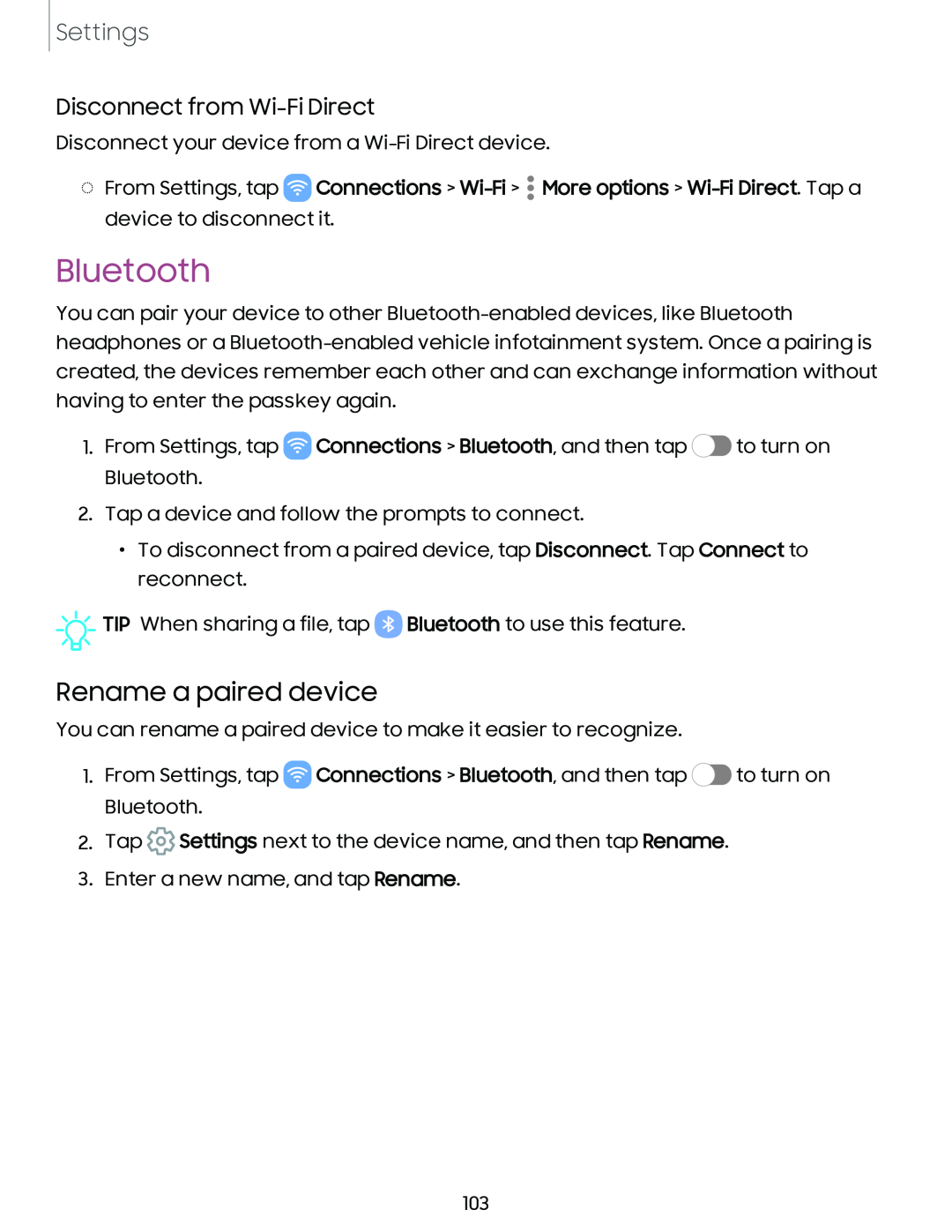 Disconnect from Wi-FiDirect Galaxy A54 5G Verizon