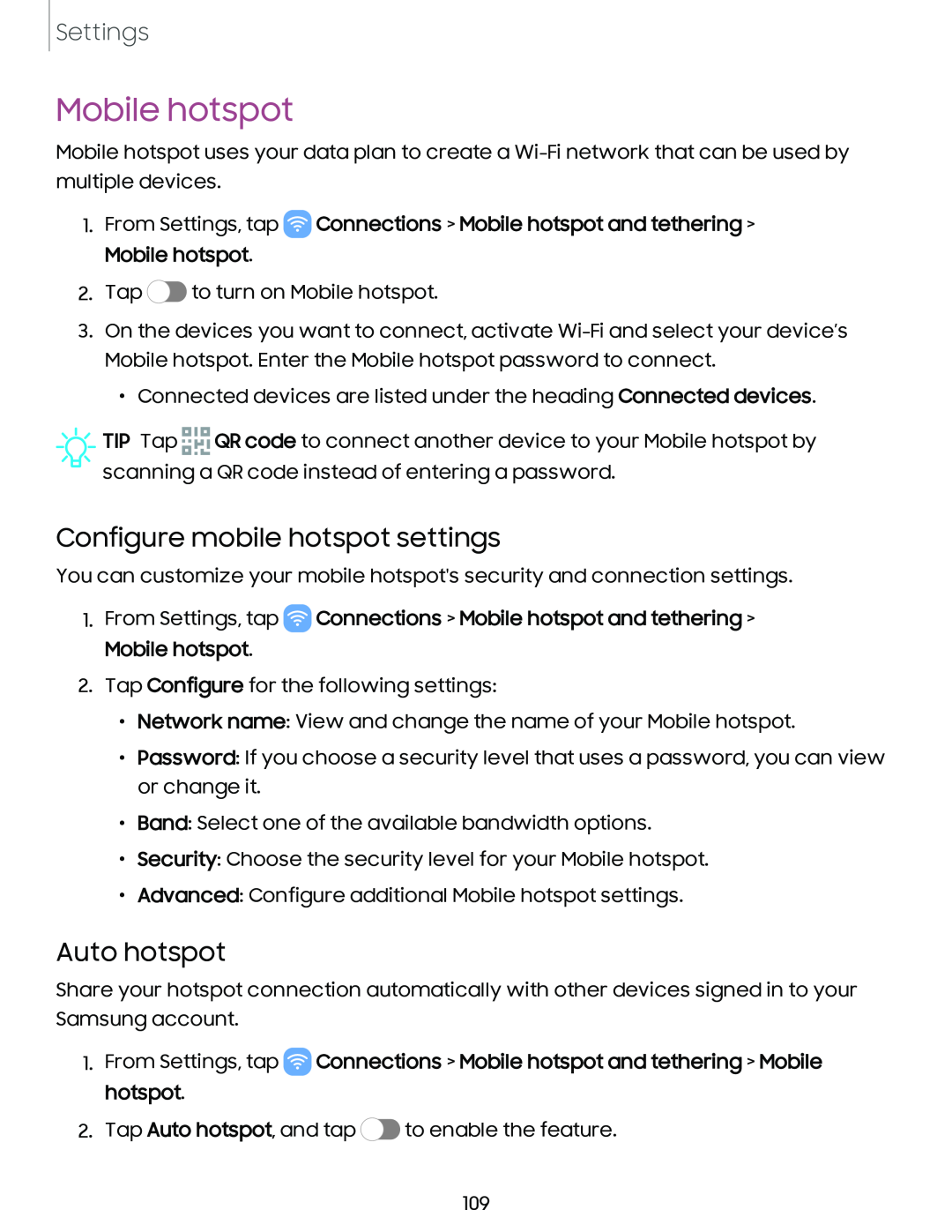 Auto hotspot Galaxy A54 5G Verizon