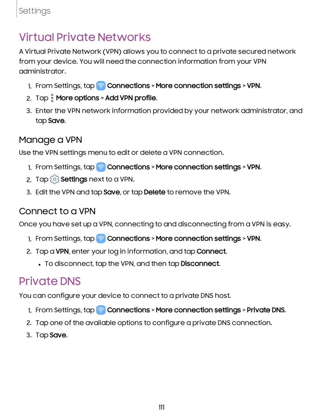 Private DNS Galaxy A54 5G Verizon