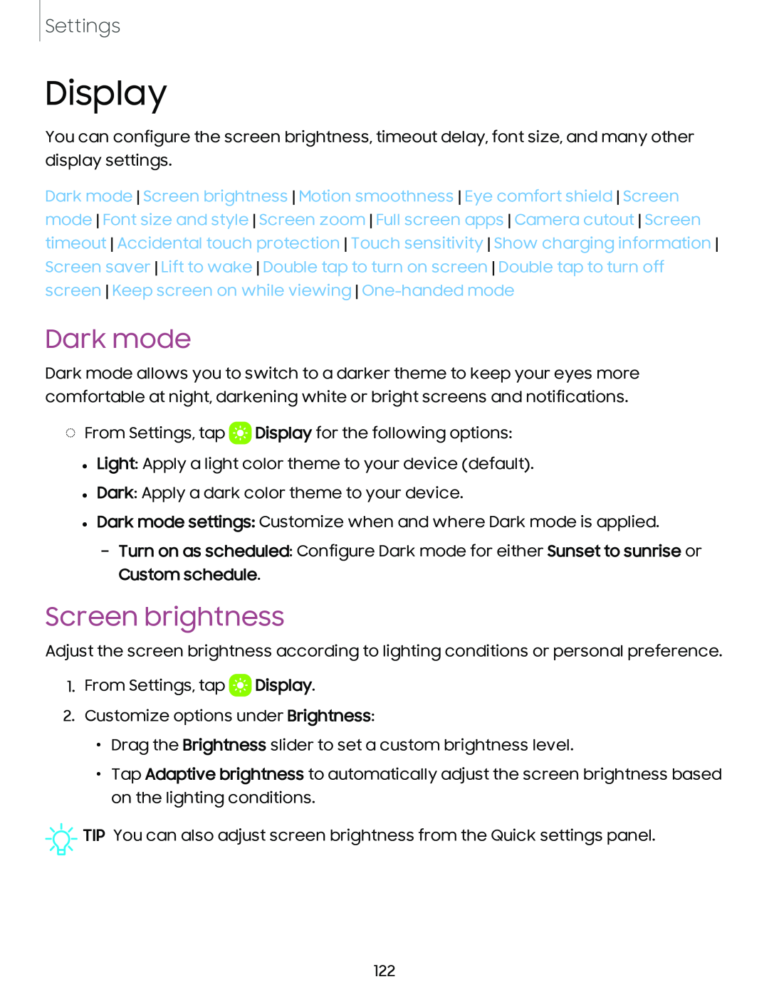 Display Galaxy A54 5G Verizon