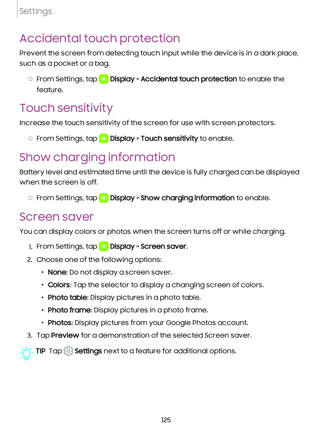 Show charging information Galaxy A54 5G Verizon