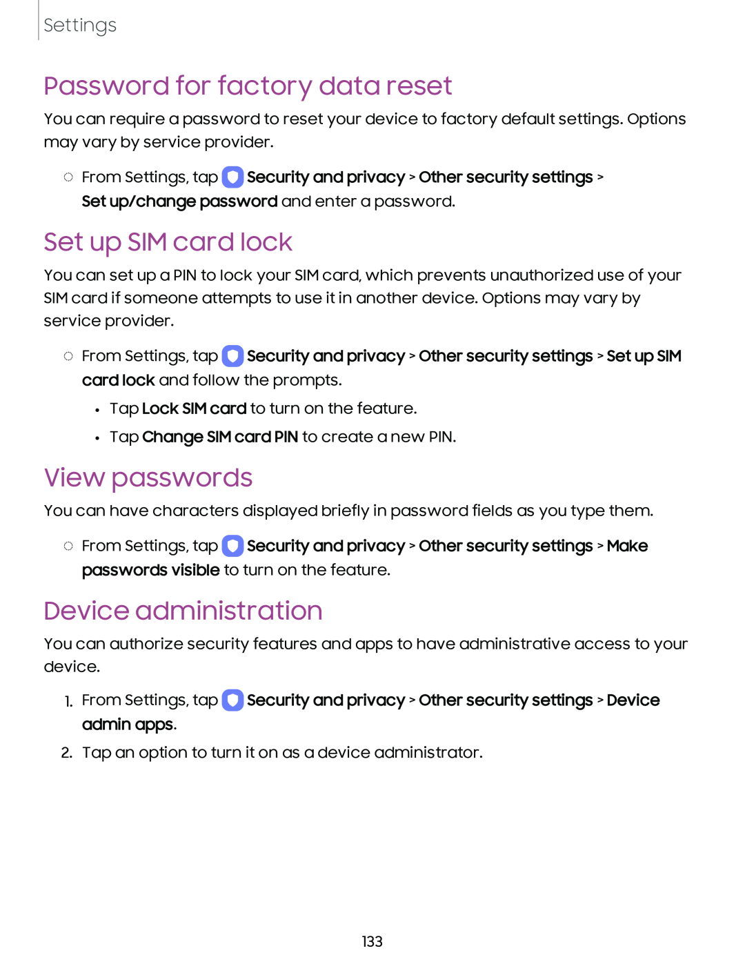 Set up SIM card lock Galaxy A54 5G Verizon