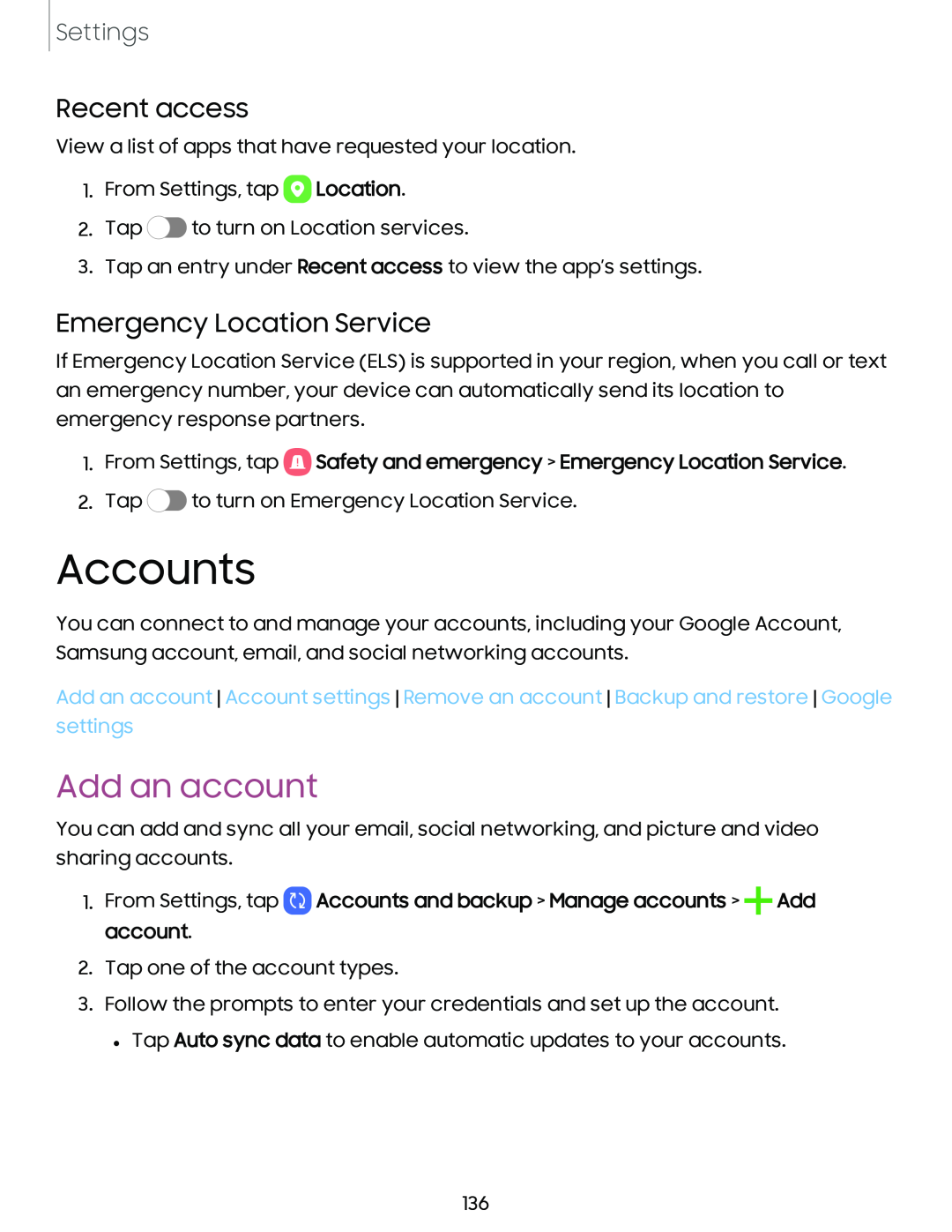 Emergency Location Service Galaxy A54 5G Verizon