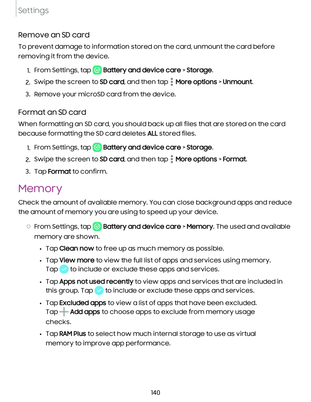 Format an SD card Galaxy A54 5G Verizon