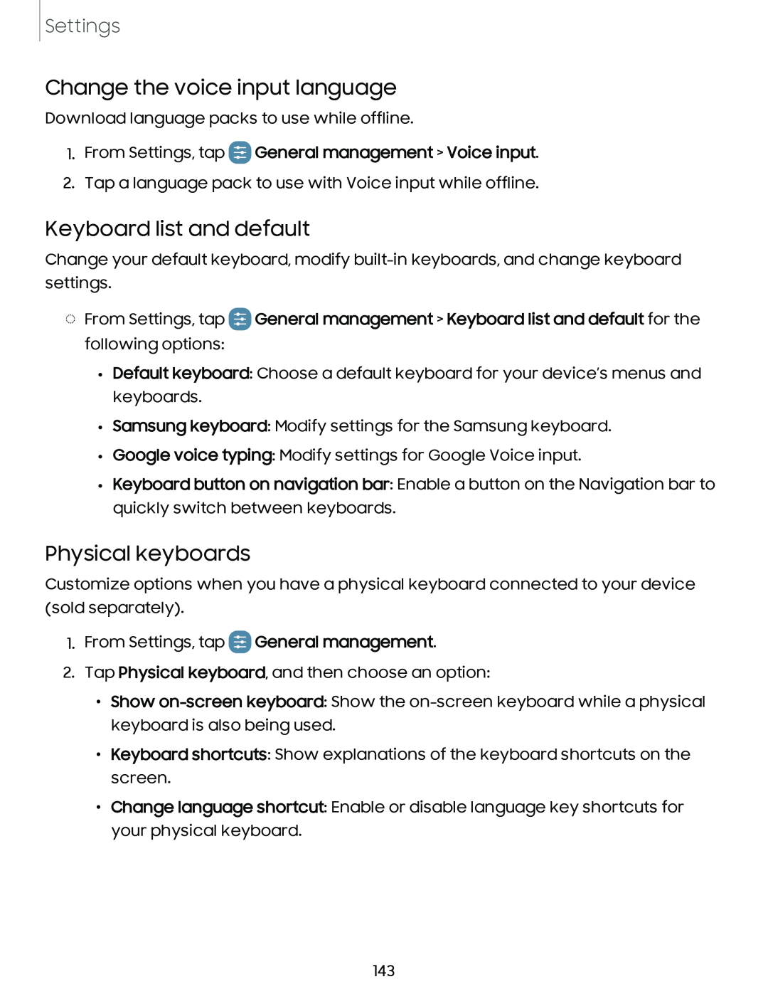 Keyboard list and default Galaxy A54 5G Verizon