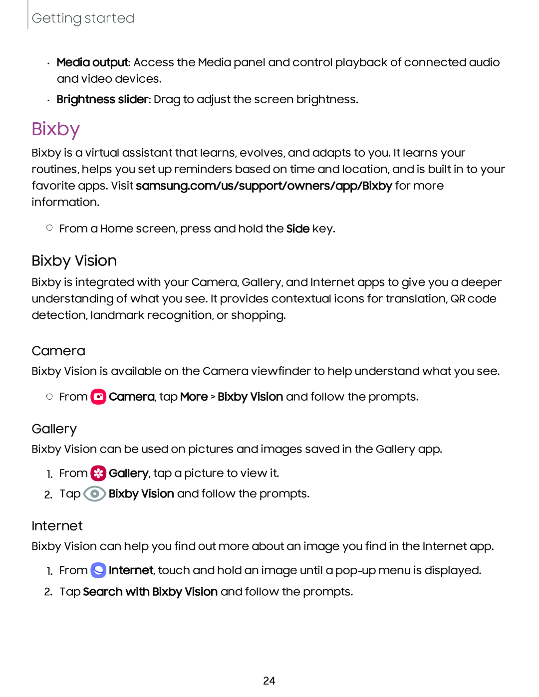 Bixby Vision Galaxy A54 5G Verizon