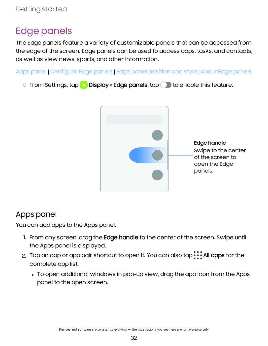 Edge panels Galaxy A54 5G Verizon