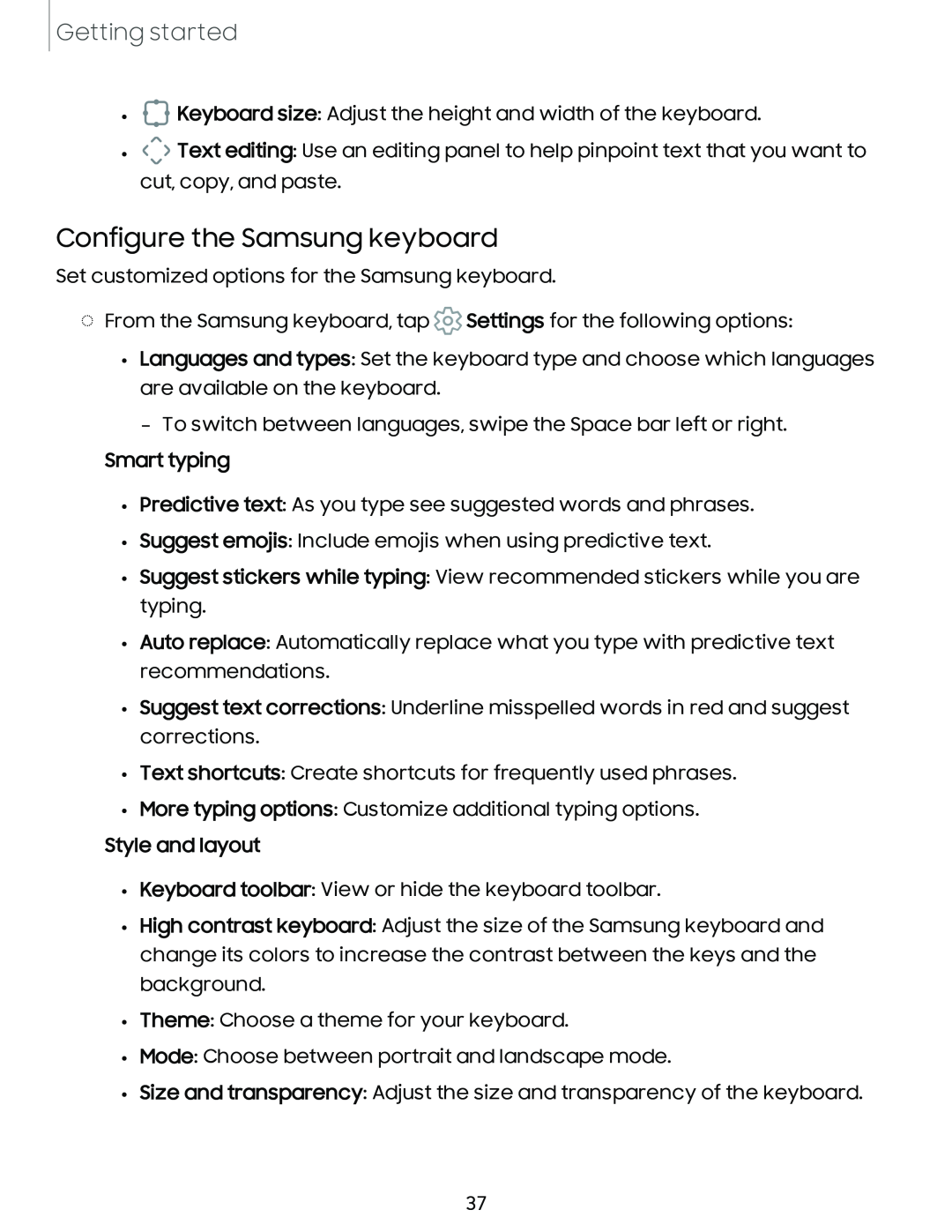 Configure the Samsung keyboard Galaxy A54 5G Verizon