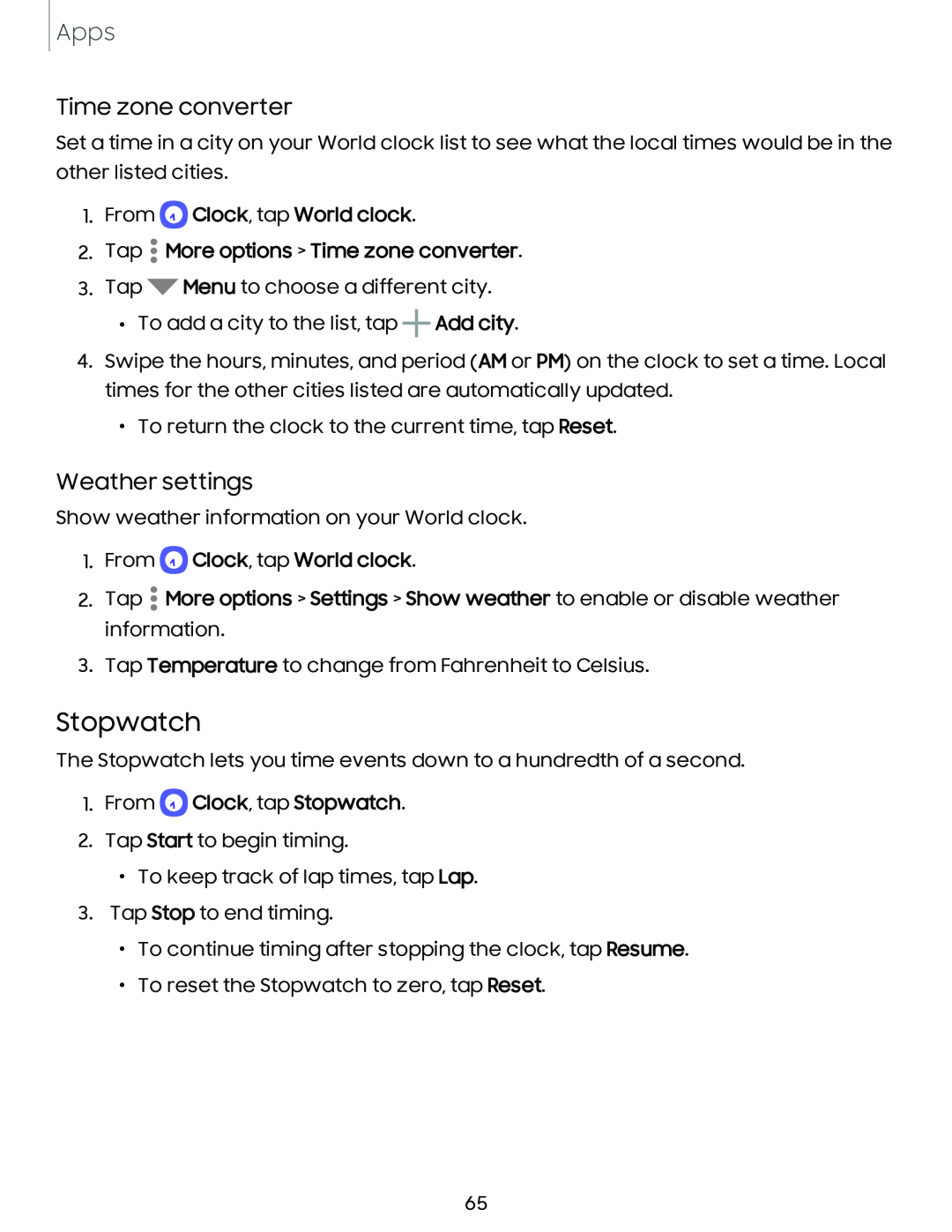 Weather settings Galaxy A54 5G Verizon