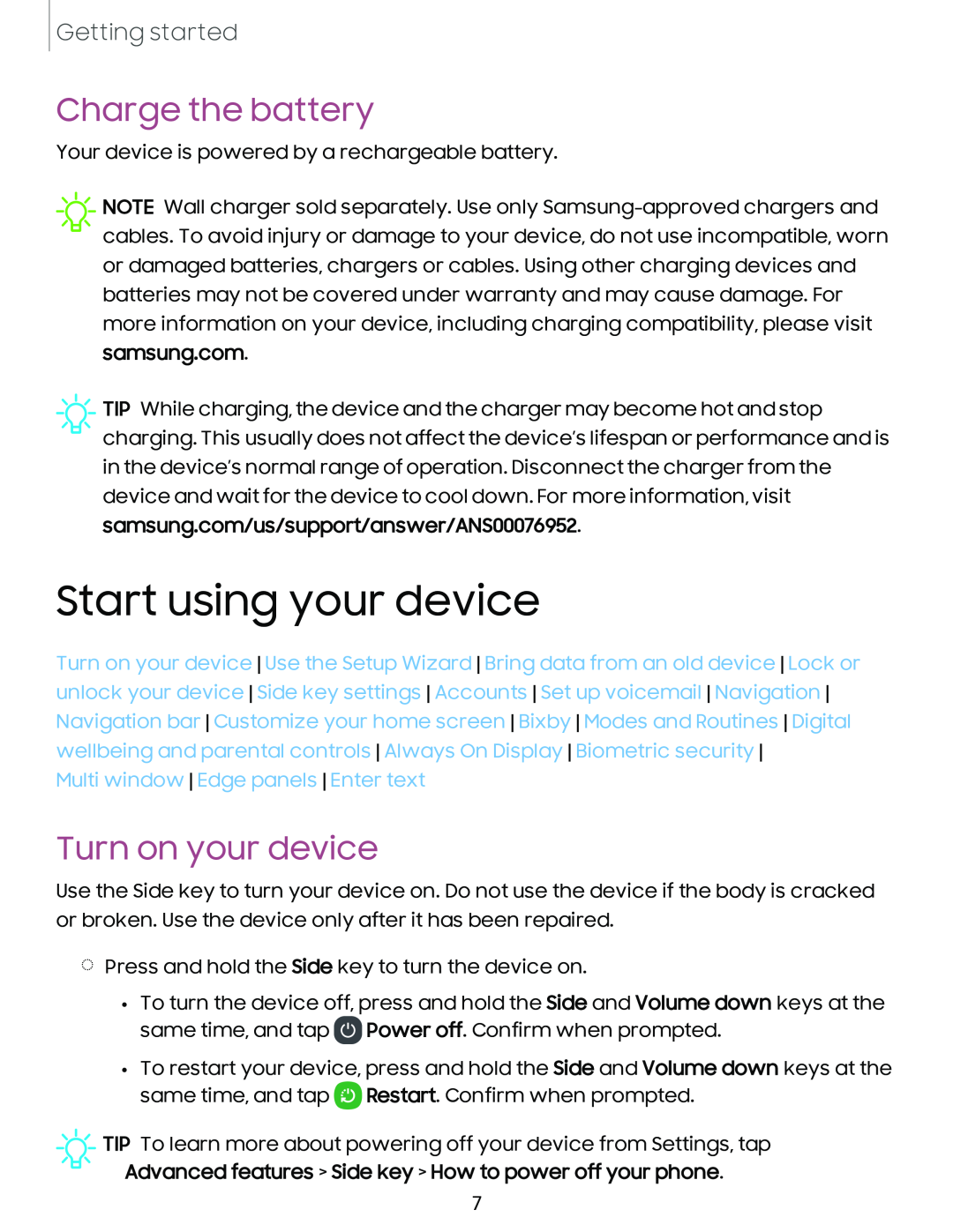 Charge the battery Galaxy A54 5G Verizon