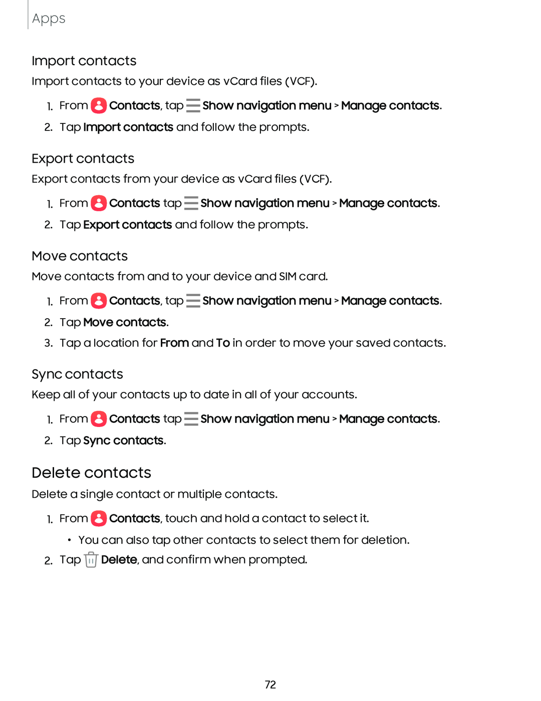 Sync contacts Galaxy A54 5G Verizon