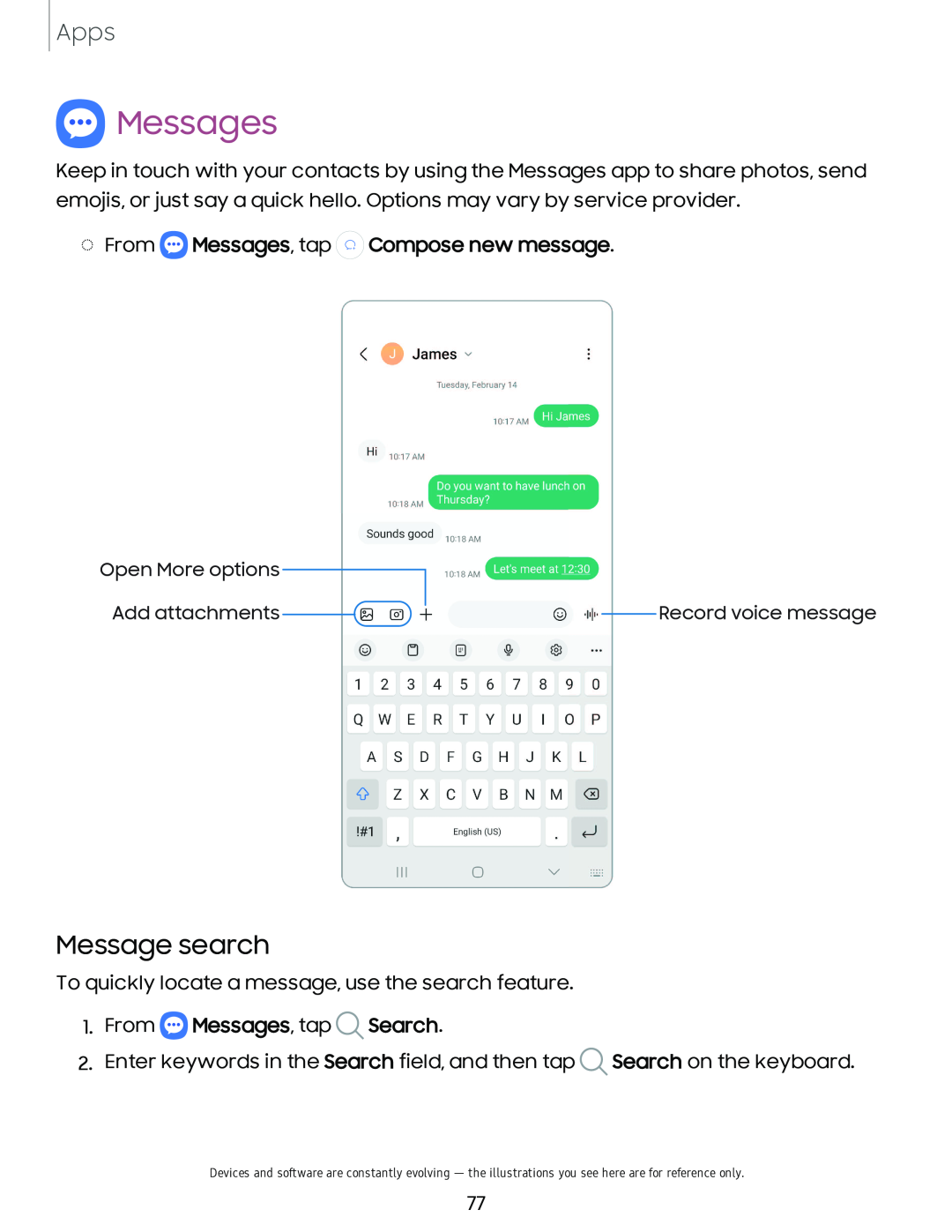 Message search Galaxy A54 5G Verizon