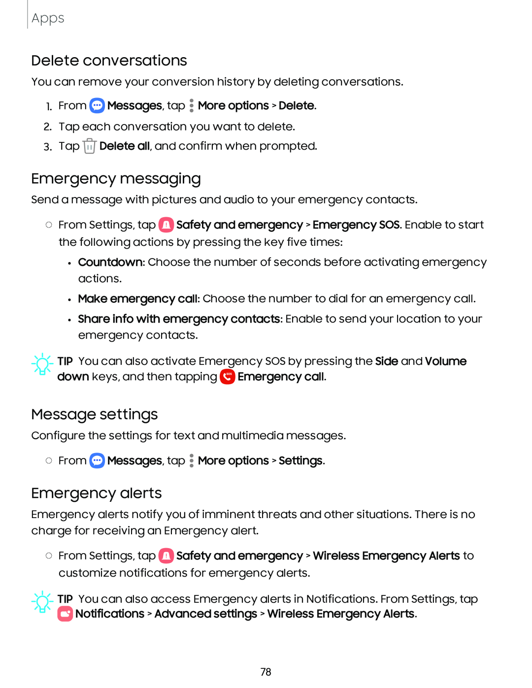 Emergency alerts Galaxy A54 5G Verizon