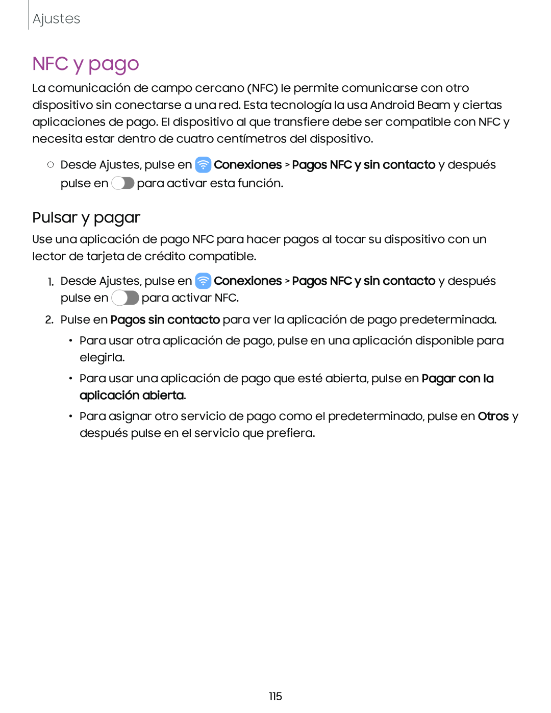 Pulsar y pagar NFC y pago