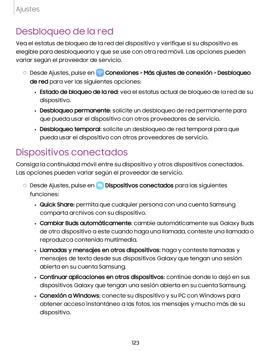 Desbloqueo de la red Dispositivos conectados