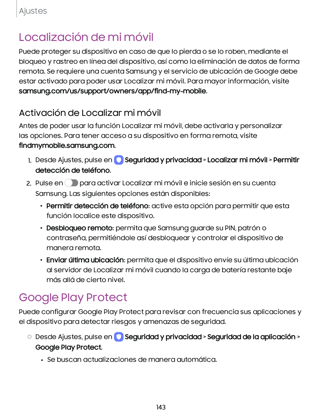 Activación de Localizar mi móvil Galaxy A54 5G Verizon